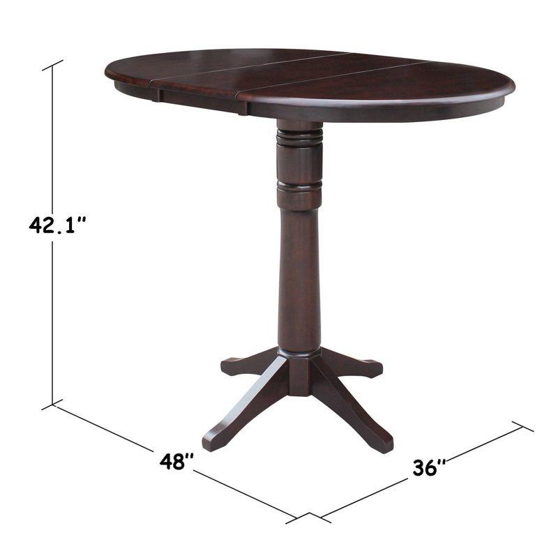 Espresso Round Wood Extendable Counter Height Dining Table