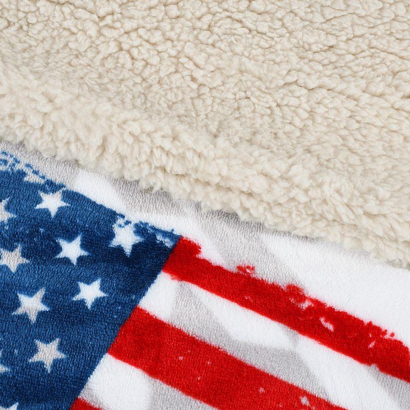 Catalonia Patriotic US Flag Blanket, American National Flag Throws, Reversible Blanket for Couch, 4th of July Citizenship Veteran Gift, 50X60 inches