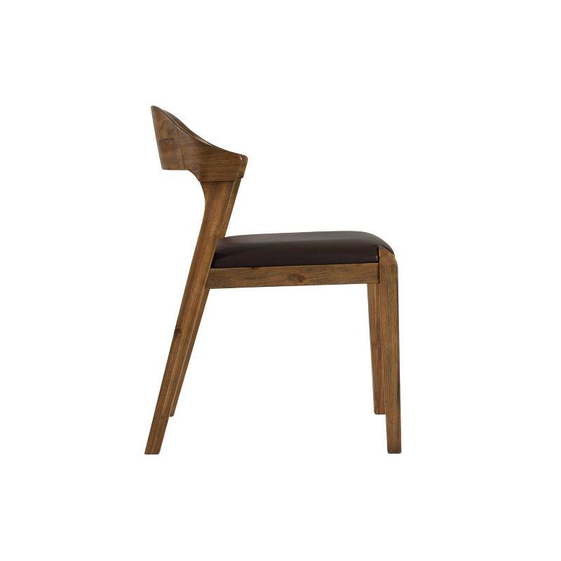 Rasmus Dining Chair Chestnut - Boraam: Acacia Wood, Faux Leather, Easy-to-Clean, 250lb Capacity