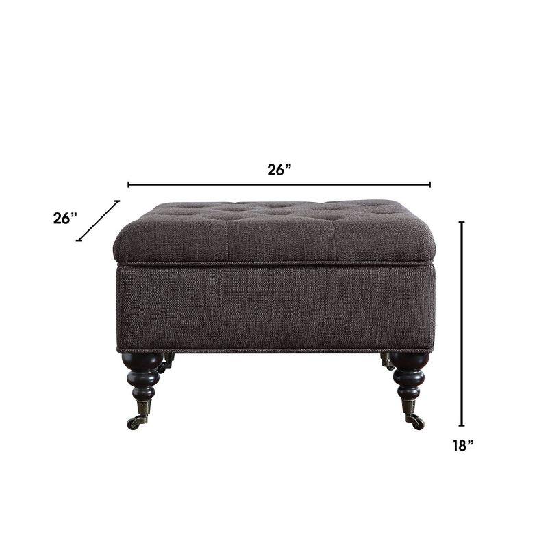 Abbot Square Tufted Ottoman with Storage and Casters - Serta