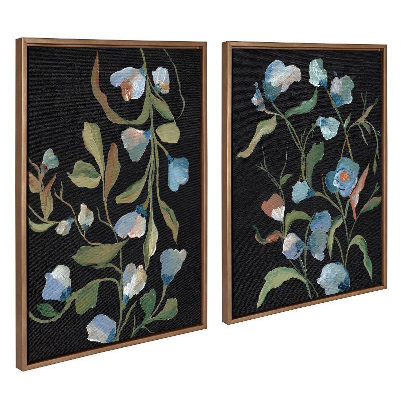 Kate & Laurel All Things Decor 23"x33" (Set of 2) Sylvie Foliage I and III Framed Canvas Arts by Nikita Jariwala Gold