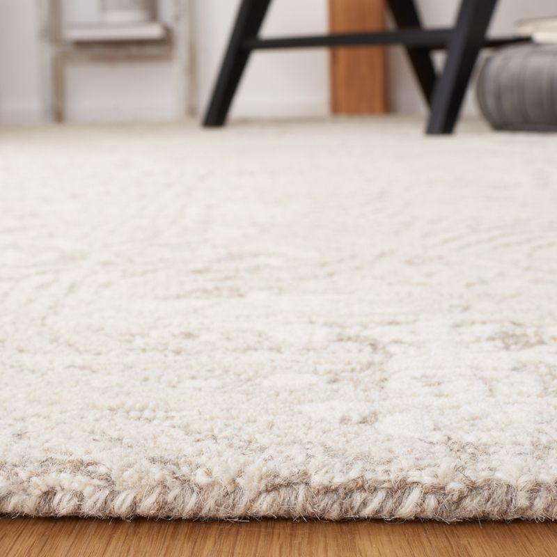 Ivory 6' Square Hand-Tufted Wool Area Rug