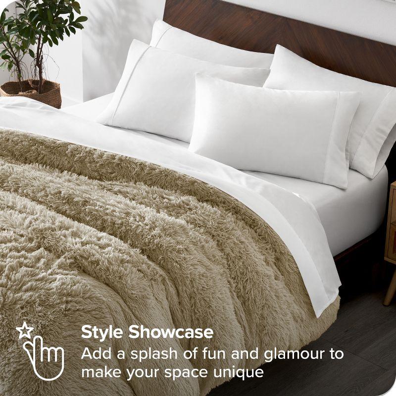 Sand King/California King Shaggy Duvet Cover by Bare Home