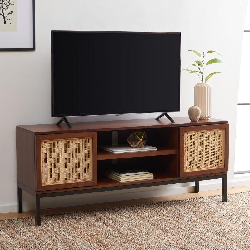 Zadie 2 Shelf Rattan Media Stand - Safavieh