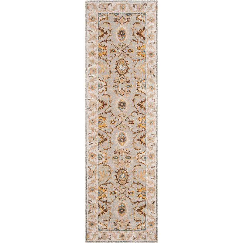 Light Grey and Beige Hand-Tufted Wool Runner Rug