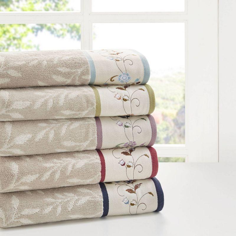 Madison Park Raheem Embroidered Cotton Jacquard Towel Set (Set of 6)