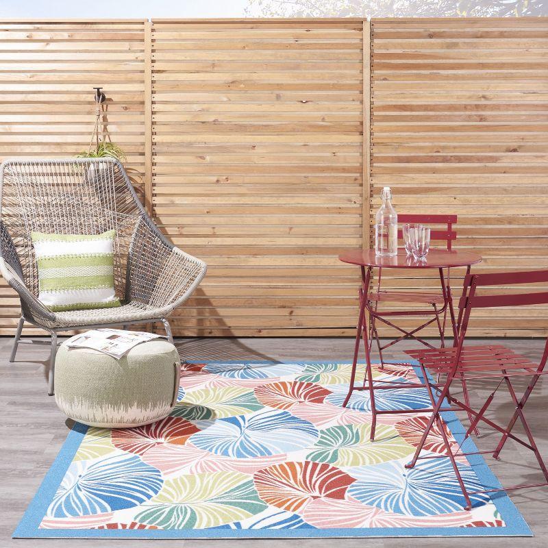 Floral Red/Blue Outdoor Area Rug