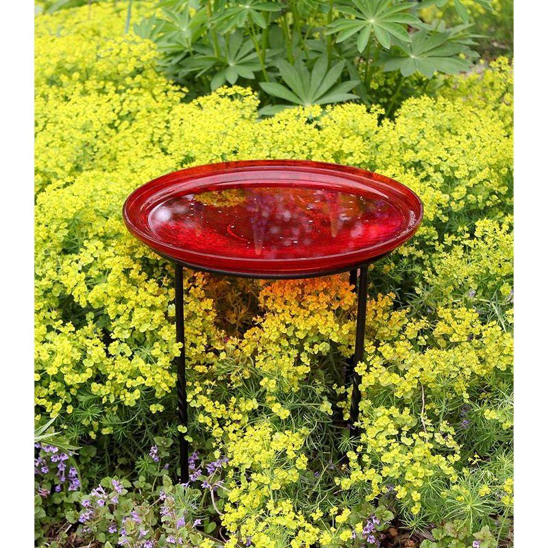 2.5" Reflective Crackle Glass Birdbath Bowl - Alcha Designs