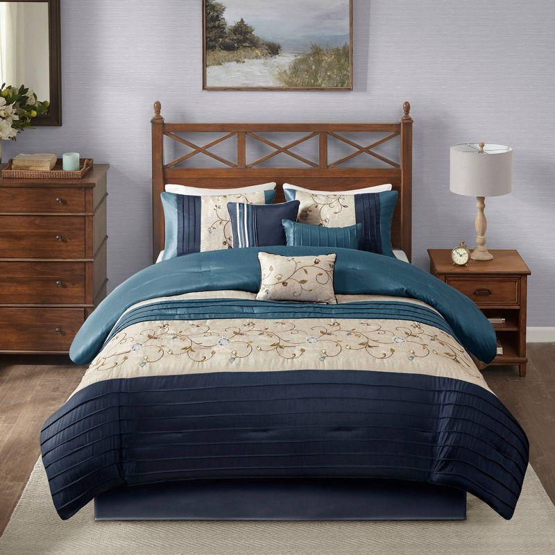 Serene Embroidered 7 Piece Comforter Set