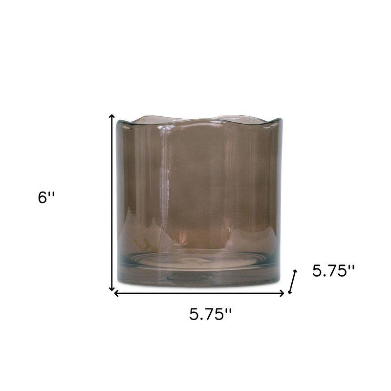 HomeRoots 6" Brown Cylinder Glass Table Vase