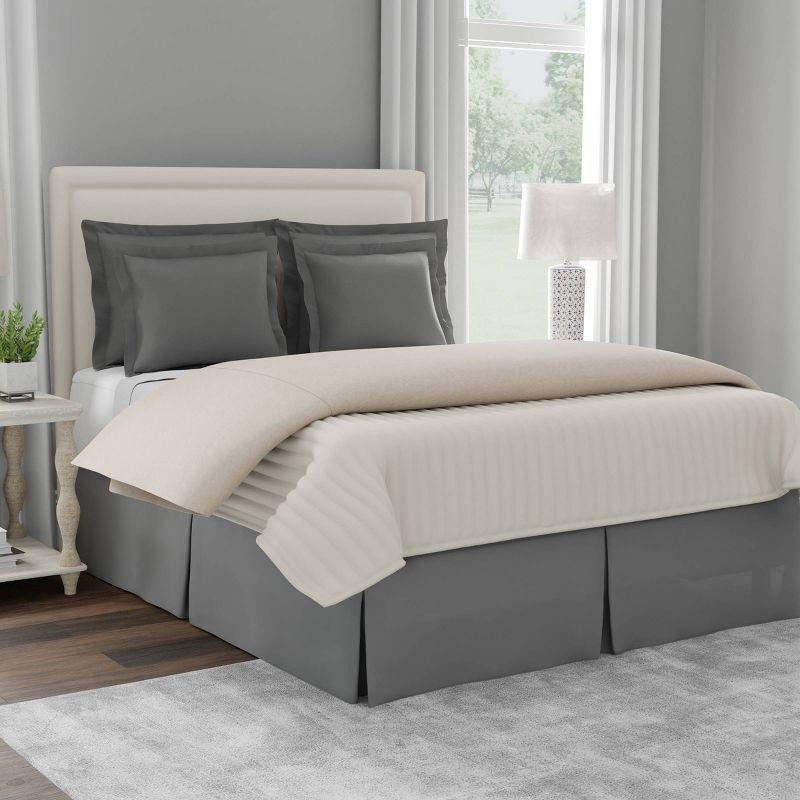 Gray King Polyester Split Corner Tailored Bed Skirt