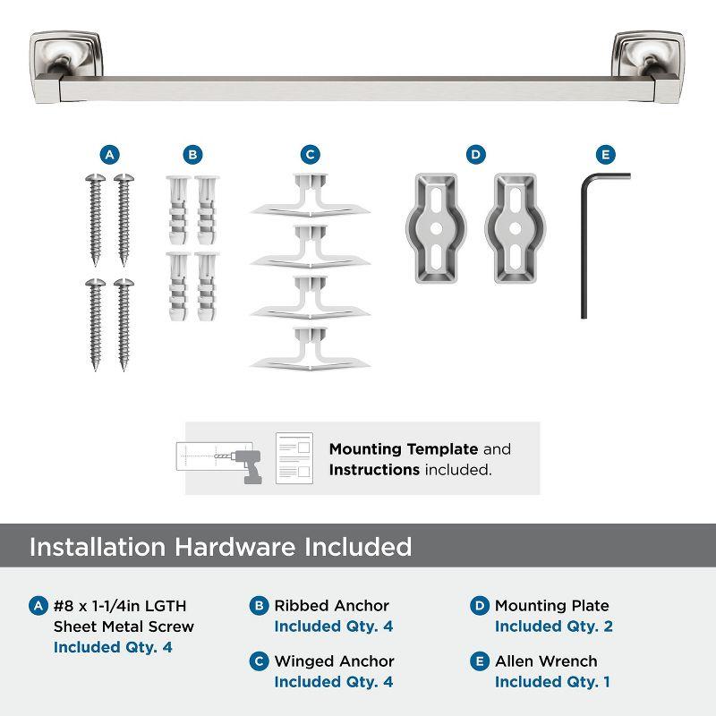 Amerock Stature Brushed Nickel 18 inch (457mm) Towel Bar