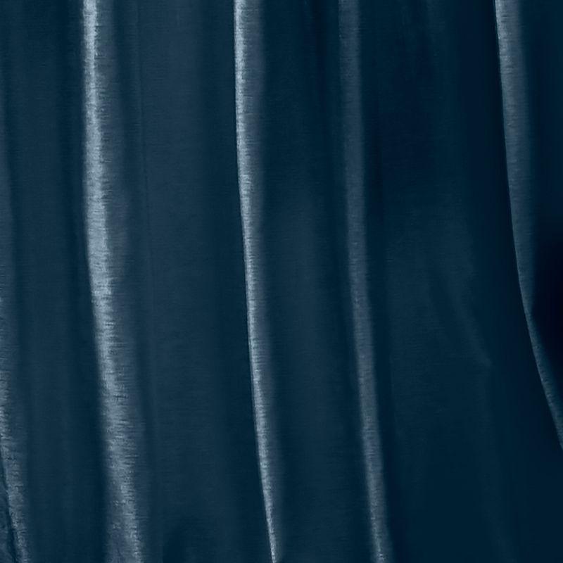 Distressed Denim Velvet 84" Room-Darkening Curtain Panel