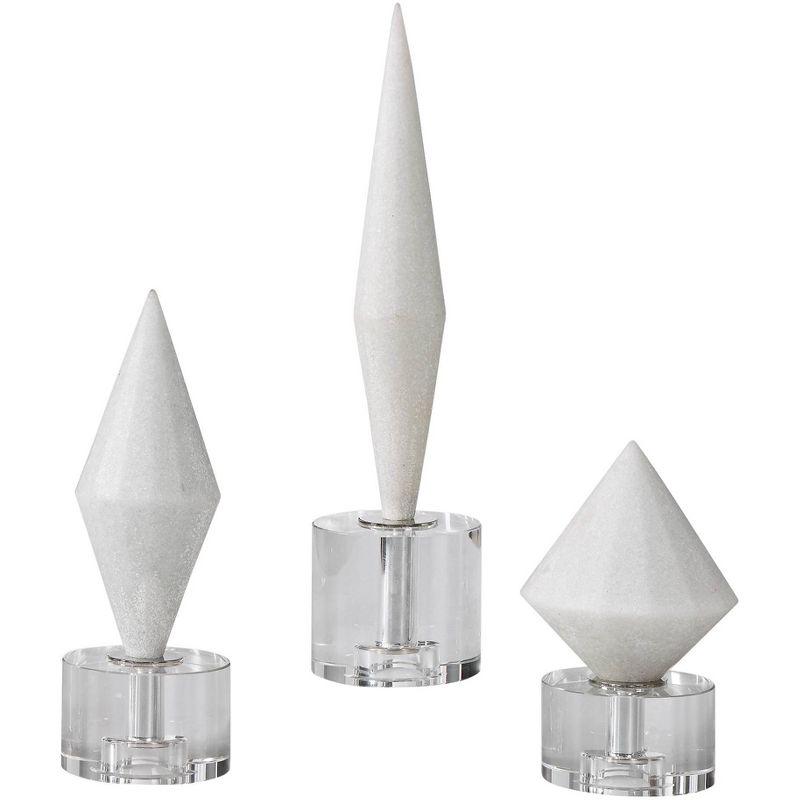 Alize White Diamond Crystal Sculpture Trio, 14" High