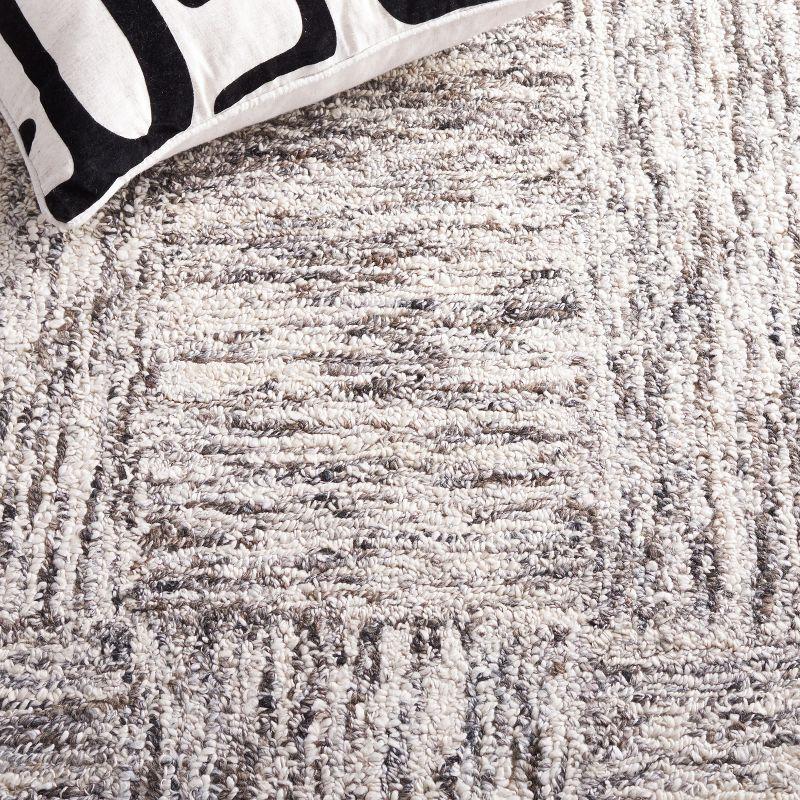 Abstract ABT601 Hand Tufted Area Rug - Ivory/Charcoal - 6' Round - Safavieh .