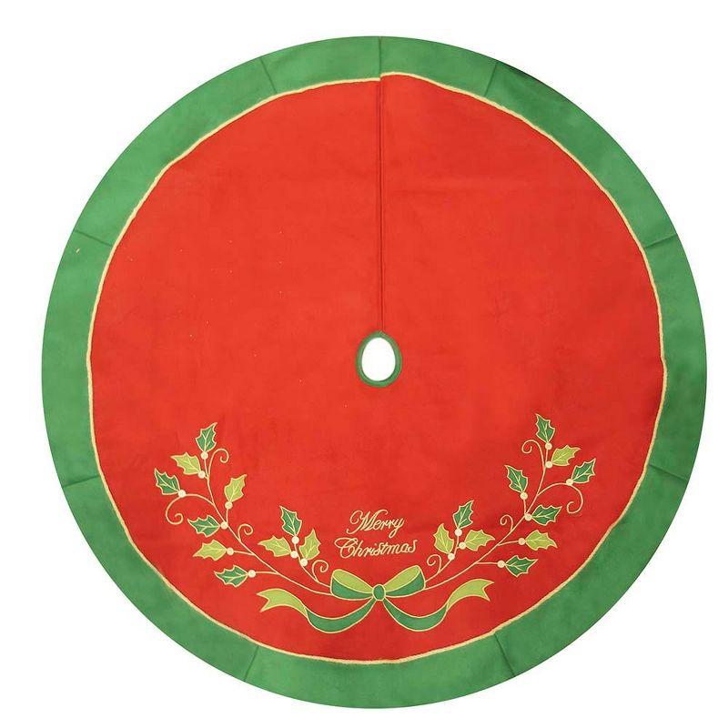 Kurt Adler 48" Red and Green with Holly Tree Skirt