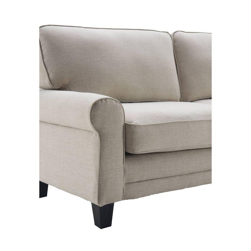 Copenhagen 73" Light Gray Fabric Sofa with Pillowed Back and Rounded Arms