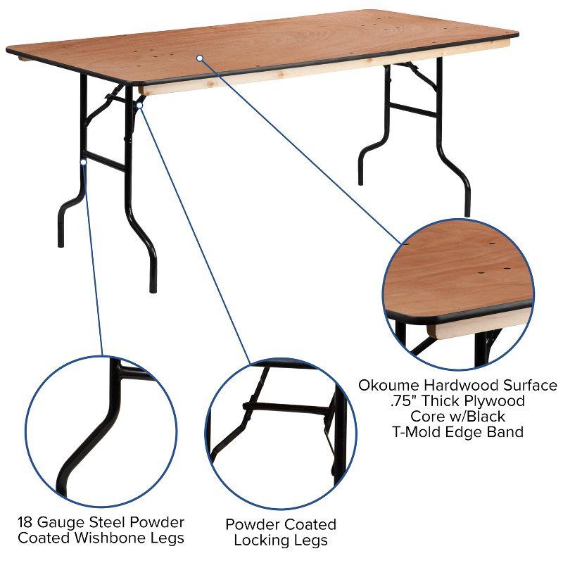 Flash Furniture Marcott Rectangular Wood Folding Event Table by Flash Furniture