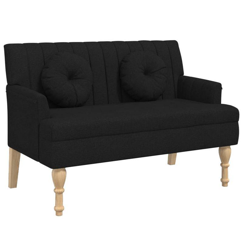 vidaXL Bench with Cushions Black 44.5 in.x25.4 in.x29.7 in. Fabric