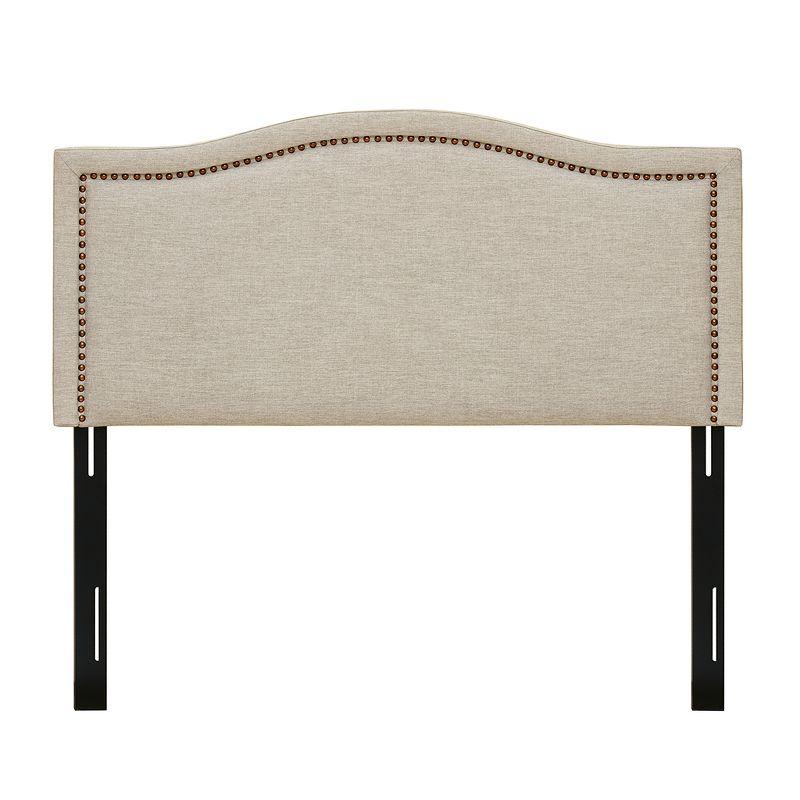 Natural Upholstered King Headboard with Metal Legs