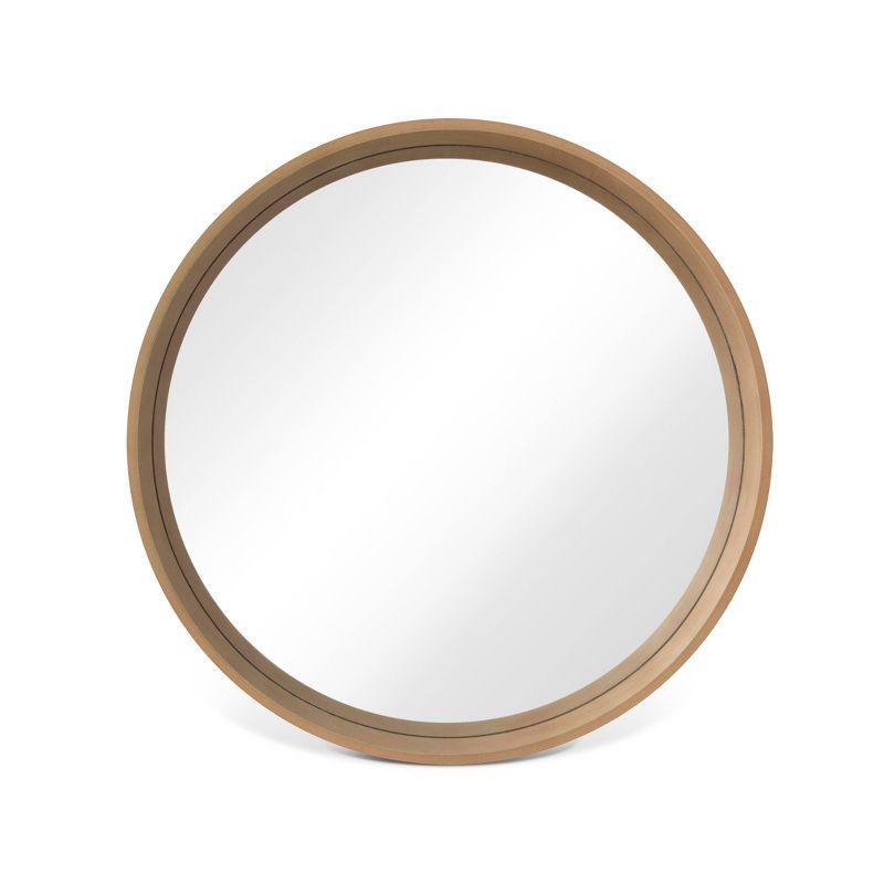 Wood Round Mirror Natural - WallBeyond