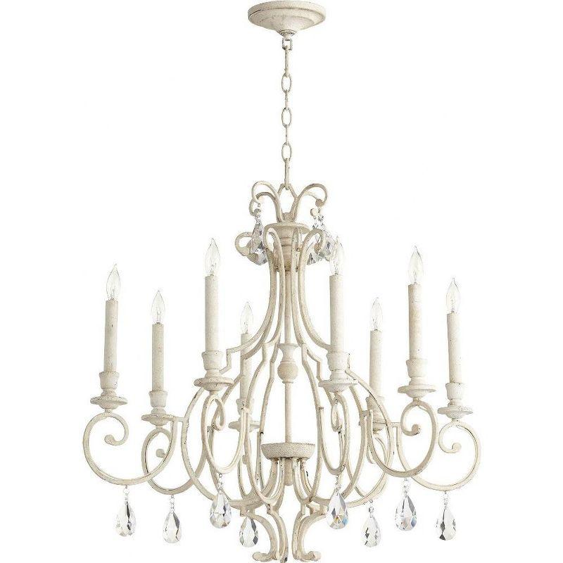 Quorum Lighting Ansley 8-Light Chandelier, Persian White, 29 Width, 26.5 Height, 8 Bulbs, Dry Rated