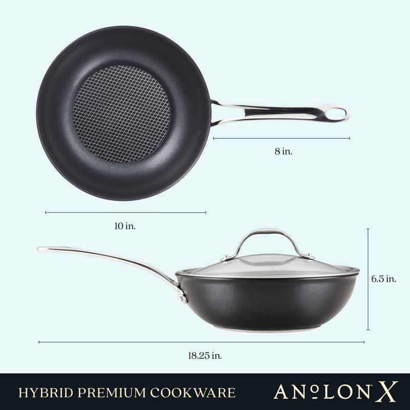 Anolon X Hybrid Nonstick Induction Stir Fry / Wok With Lid, 10 Inch