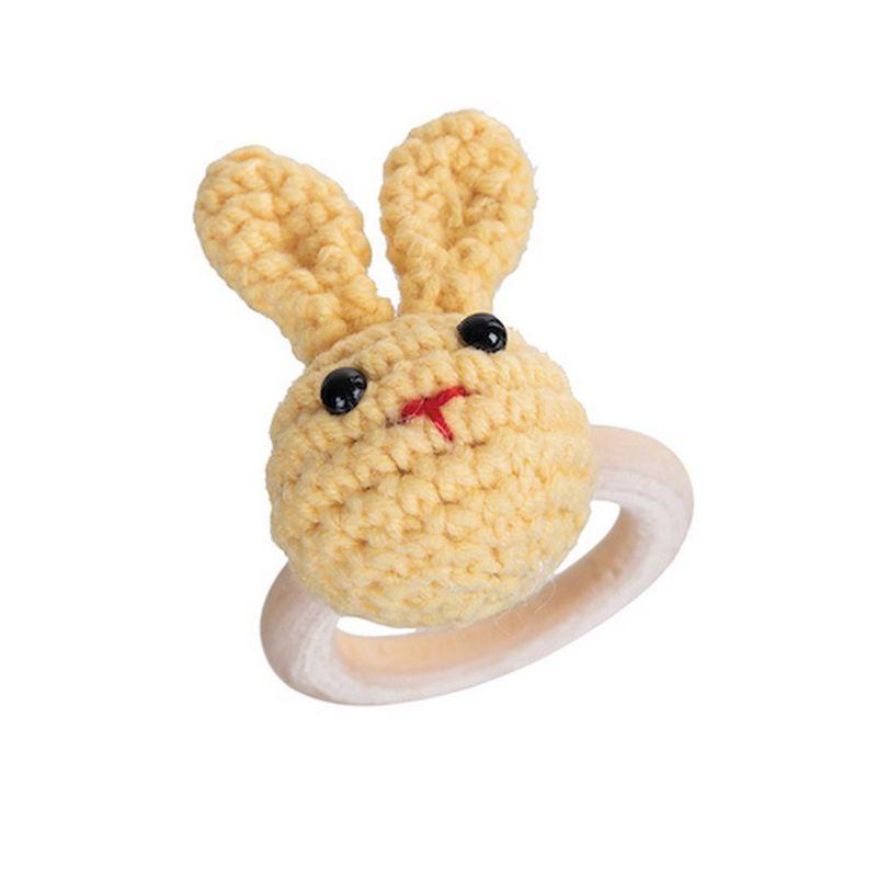 August Grove® Yellow Knitted Bunny Napkin Ring (Set of 4)