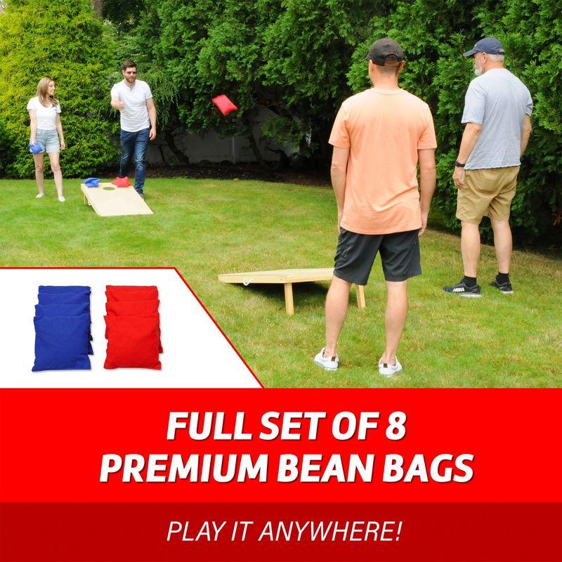 Driveway Games Traditional Wood Cornhole Game with All Weather Bean Bag for Storage, Sports, Recreation, and Outdoor Gaming, Natural