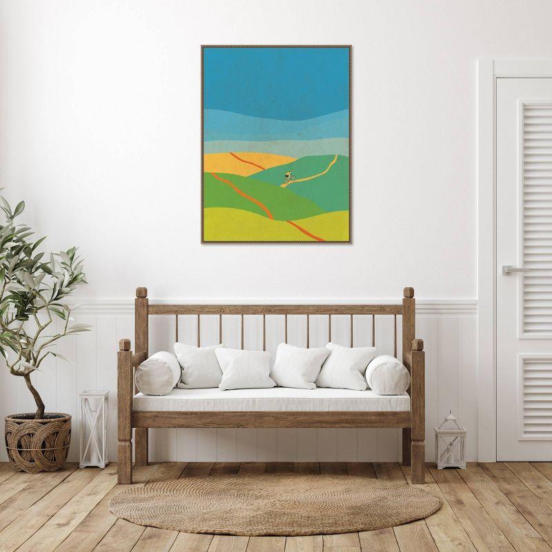 Amanti Art 32"x42" Evening Hill Climb by Jon Downer: Modern Abstract Landscape, Bronze Frame