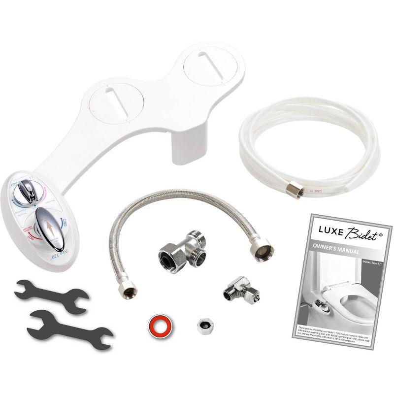 Hot And Cold Water, Self-Cleaning, Dual Nozzle, Non-Electric Bidet Attachment For Toilet Seat, Adjustable Water Pressure, Rear And Feminine Wash, Lever Control