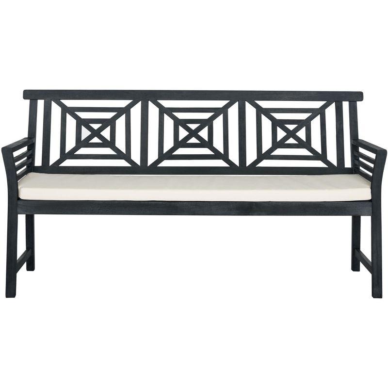 Del Mar 3 Seat Bench - Outdoor - PAT6737 - Dark Slate Gray/Beige - Safavieh