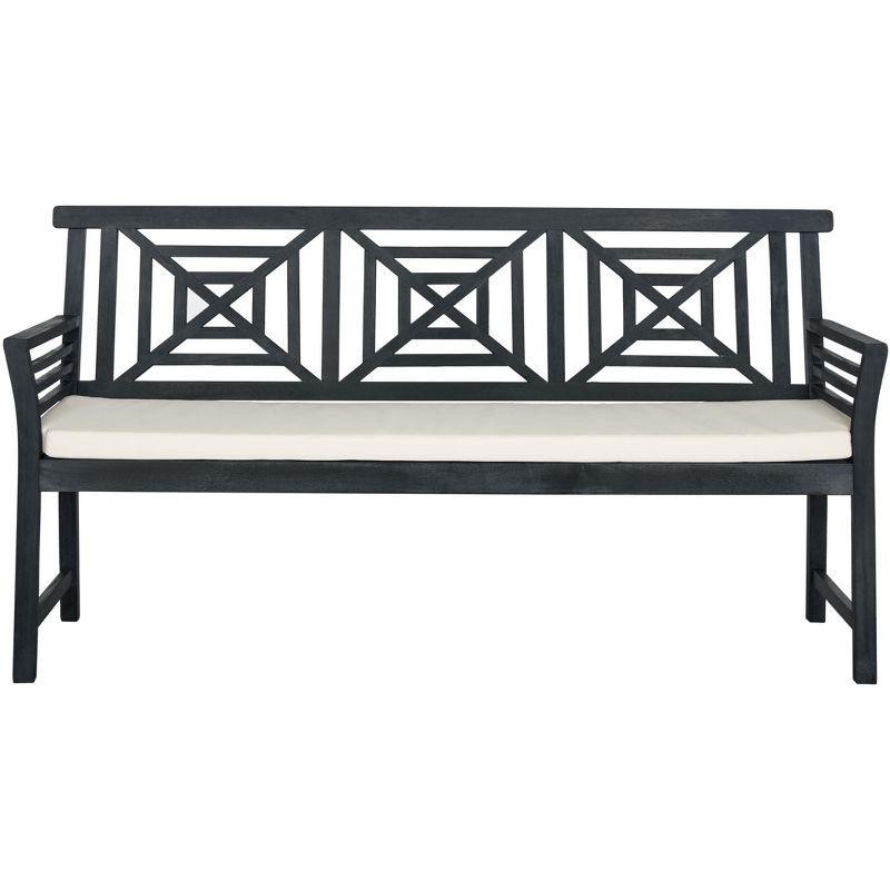 Del Mar 3 Seat Bench - Outdoor - PAT6737 - Dark Slate Gray/Beige - Safavieh