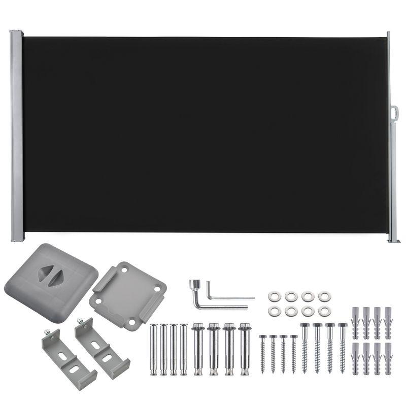 Yescom Yescom D Fabric Black Cover Motorized Retractable Side Awning