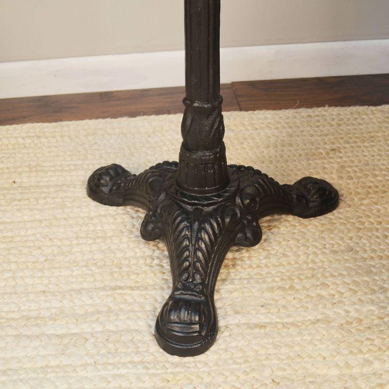 Carolina Living Cora Pedestal Base Accent Table Brown/Black: Mango Wood, Iron Frame, 28" Height