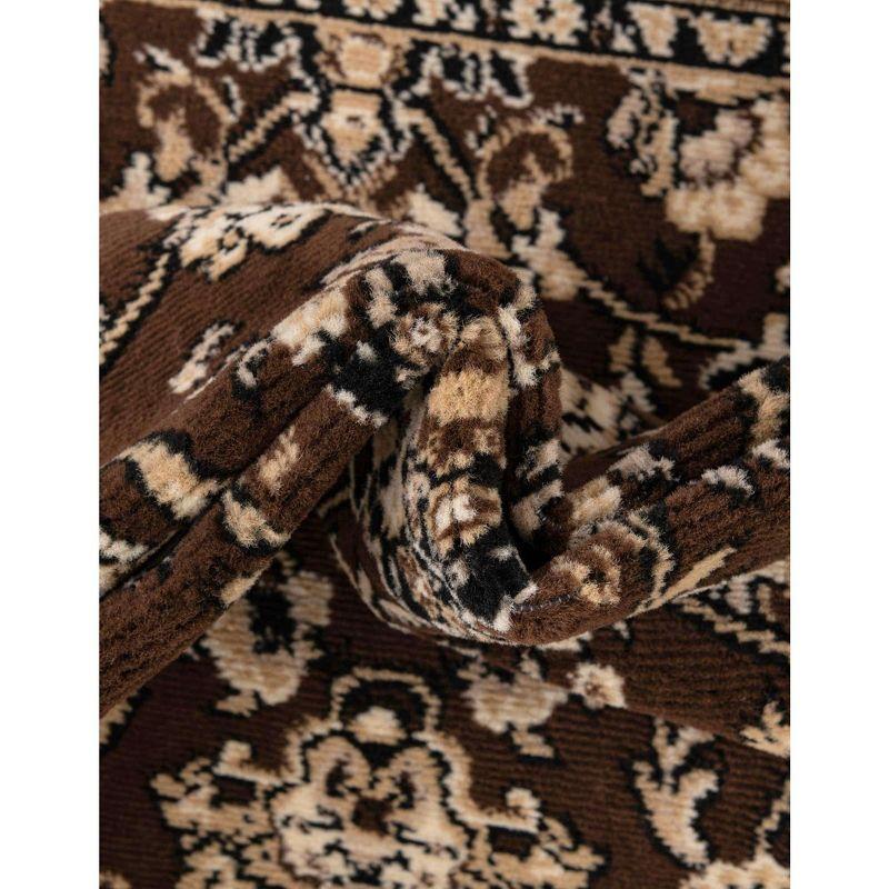 Brown and Ivory Rectangular Reversible Synthetic Area Rug 8' x 10'