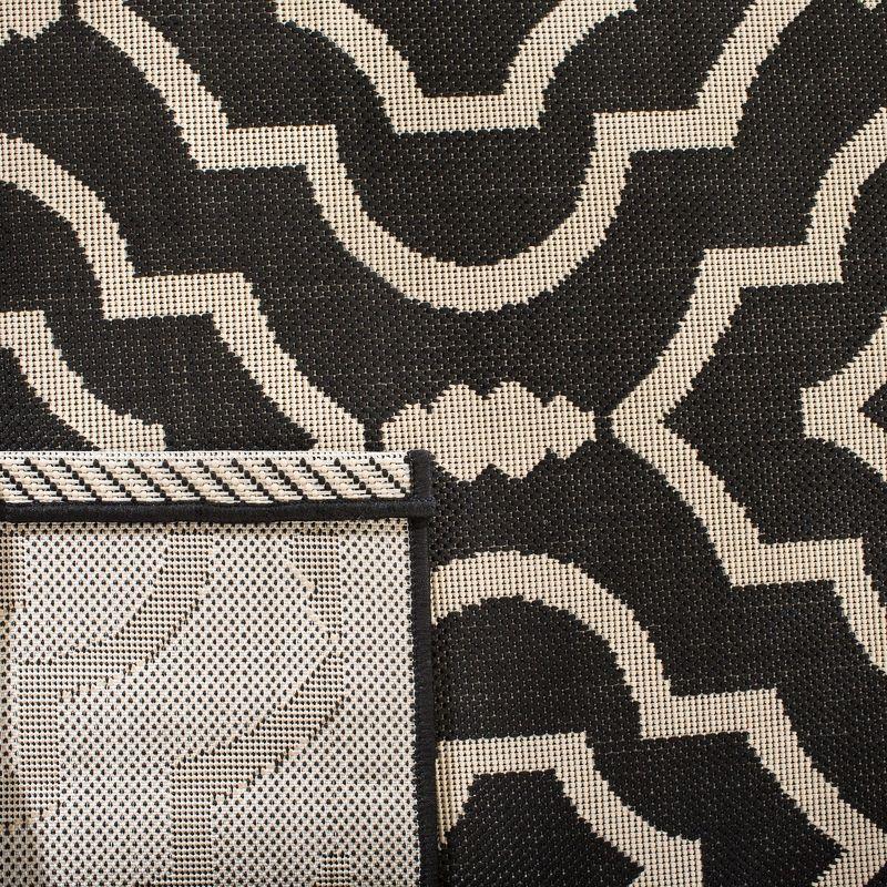 Courtyard CY6926 Power Loomed Indoor and Outdoor Area Rug - Black/Beige - 4'x5'7" - Safavieh