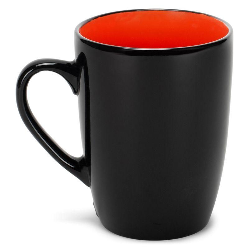 Elanze Designs Color Pop Warm Red Orange Yellow 16 ounce Glossy Ceramic Mugs Assorted Set of 4