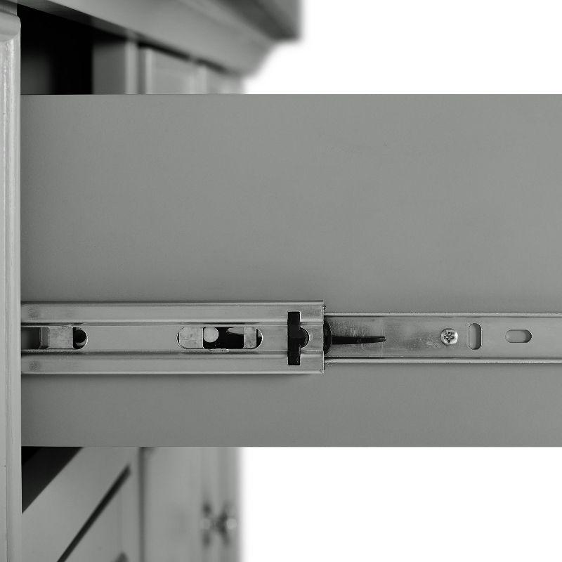 Julia Stainless Steel Top Kitchen Island Gray - Crosley: Towel Bar, Spice Rack, 5 Drawers, 2 Cabinets
