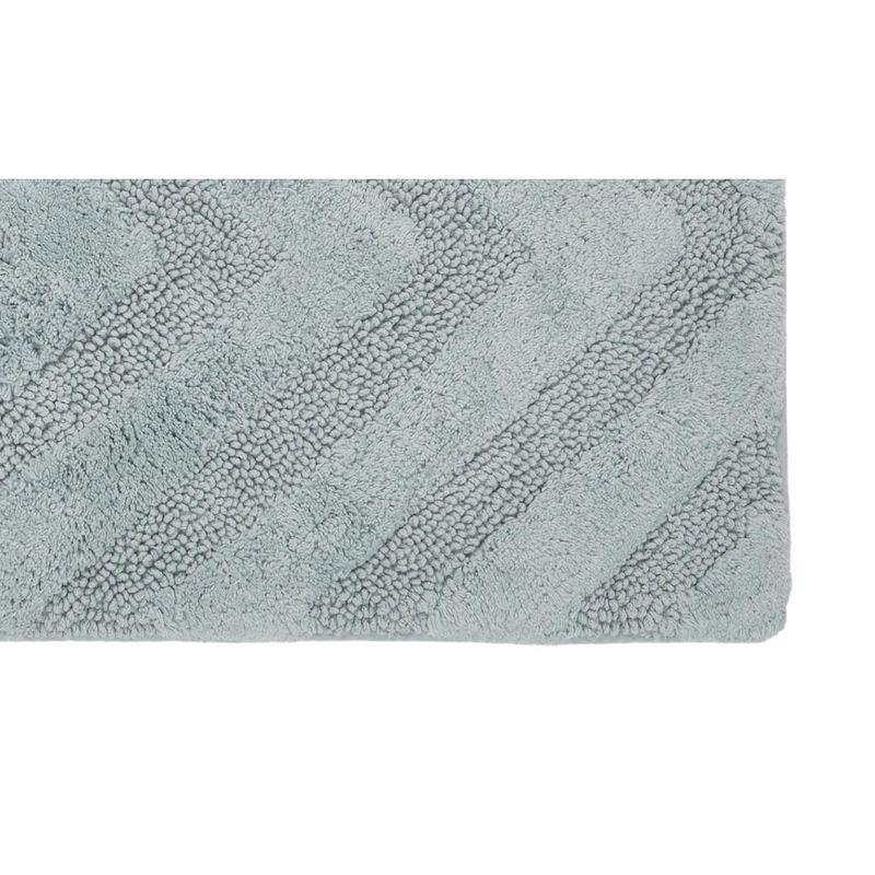 Better Trends Hugo 100% Cotton Tufted Non-Slip Backing Bath Rug 20" x 20" Contour - Blue