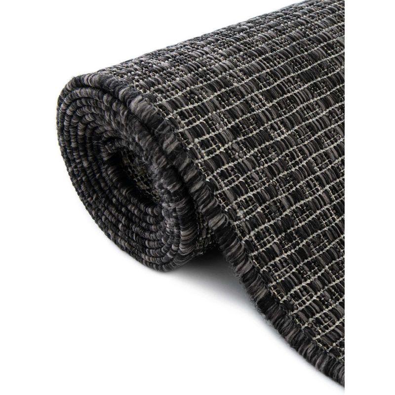 Unique Loom 5' 1 x 8' 0 Rectangle Indoor/Outdoor Solid Black Area Rug