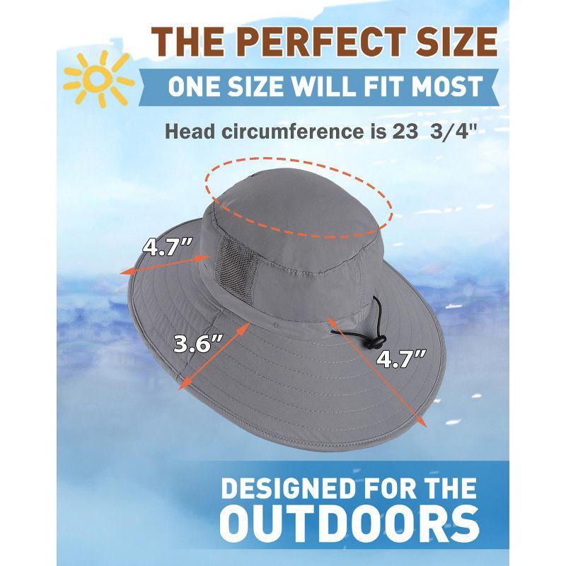 Solaris Unisex Wide Brim UV Sun Protection Hat for Adults, Suit for Outdoor Garden Hiking Safari Beach Travel, Gray