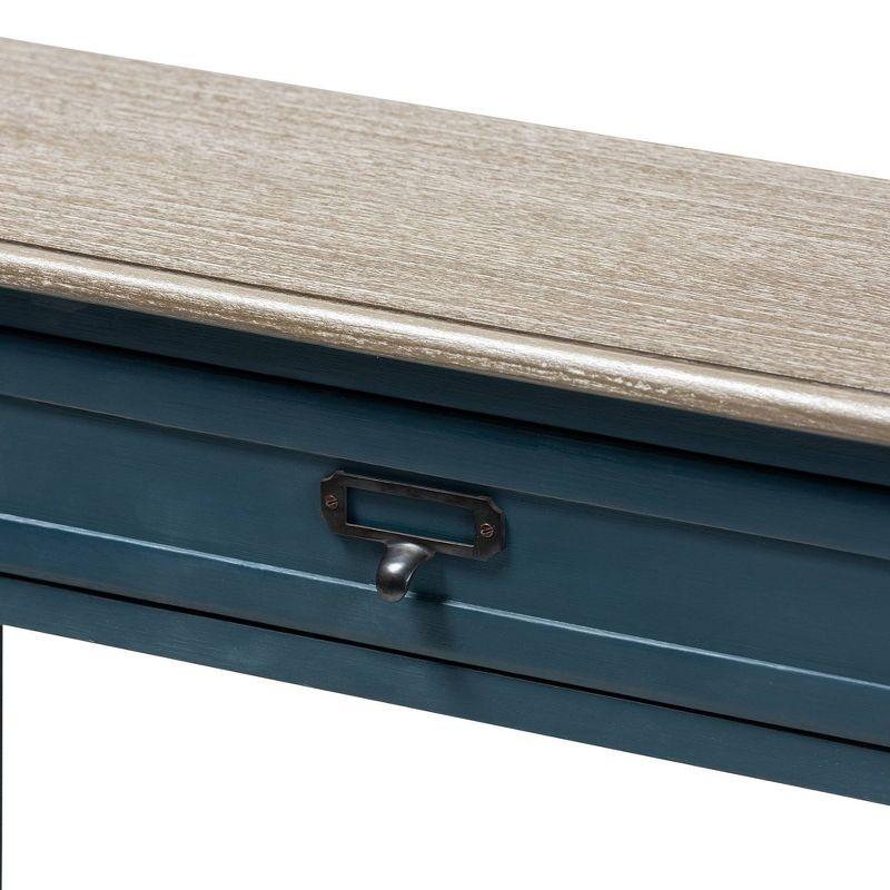 Baxton Studio Dauphine Spruce Finished Wood Accent Console Table Blue: Modern Entryway Furniture, Narrow Design