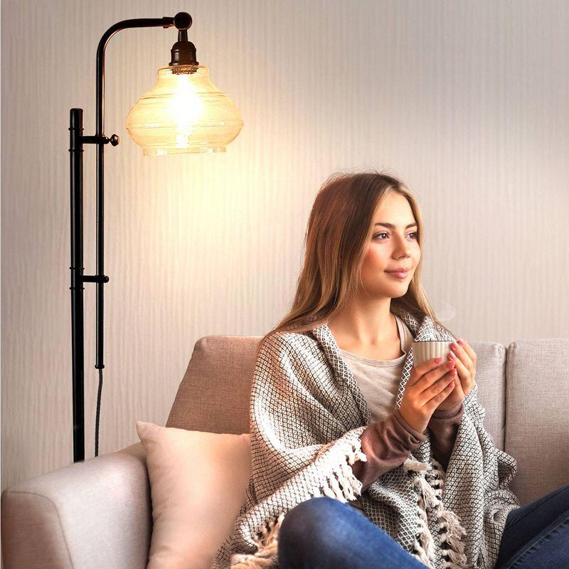 Brightech Austin 69 in. Modern Height Adjustable LED Industrial Floor Lamp, Bulb Included