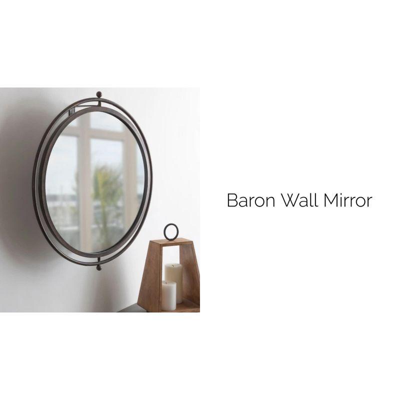 21"x23" Baron Pivot Decorative Wall Mirror Silver - Kate & Laurel All Things Decor: Swivel Rod, Easy Mount