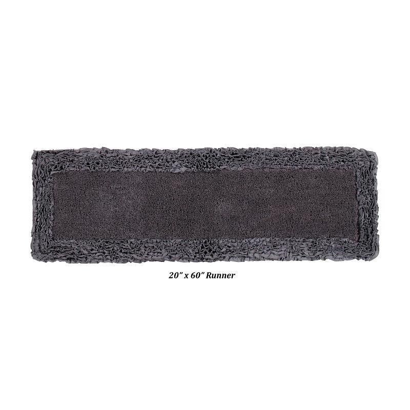 Better Trends Shaggy Boader 100% Cotton Tufted Non- Slip Backing Bath Rug 20" x 60" Runner - Gray