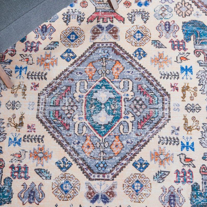 Tucson TSN194 Power Loomed Machine Washable Area Rug - Beige/Grey - 4'x6' - Safavieh.