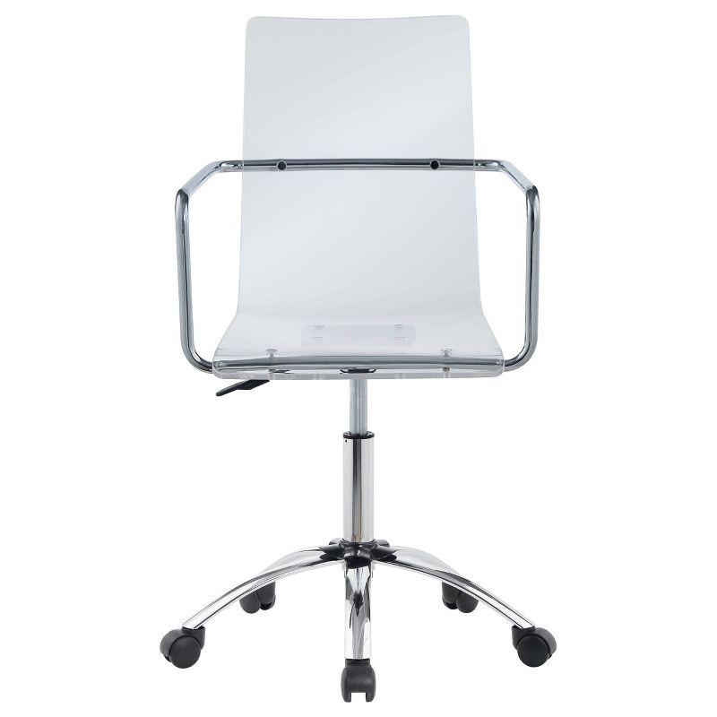 Clear Acrylic and Chrome Adjustable Office Chair