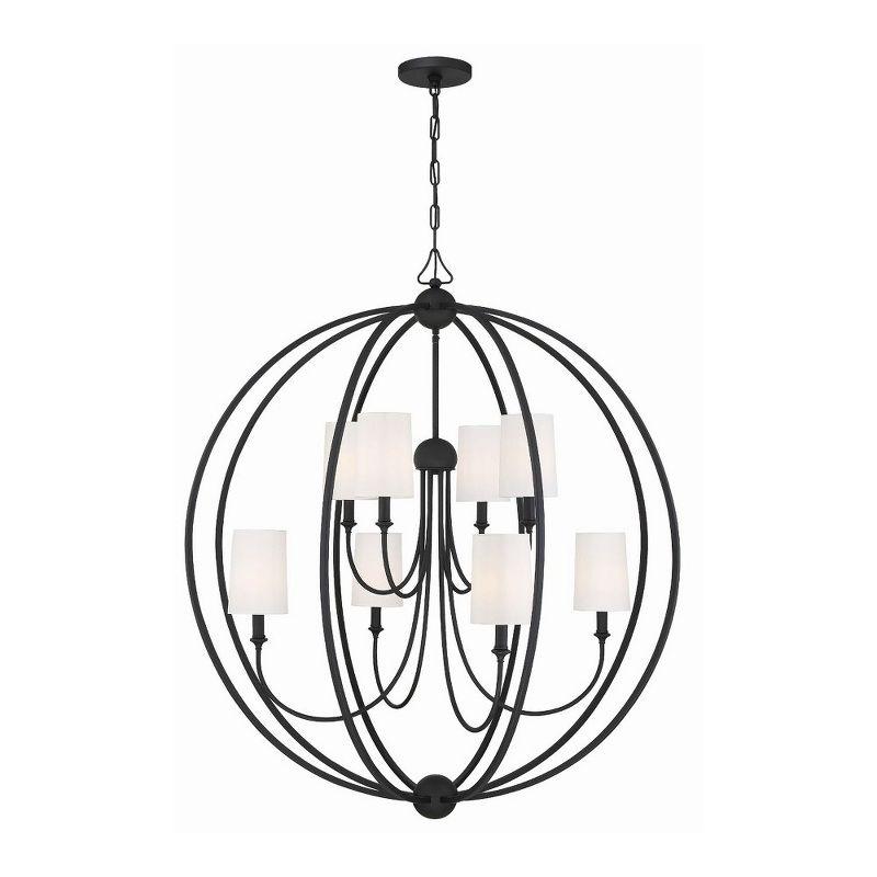 Crystorama Lighting Sylvan 8 - Light Chandelier in  Black Forged