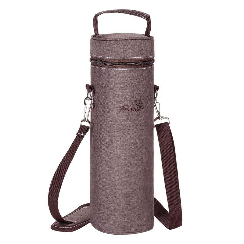 Tirrinia Single Wine Gift Bag, Portable Wine Cooler Bag, Insulated Bottle Carrier Tote, Wine Bag, Wine Lovers Must Haves, Brown